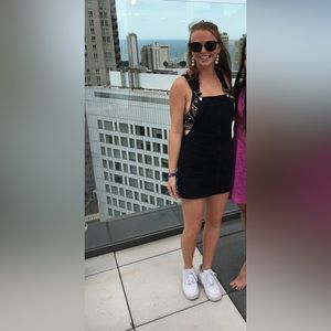 Topshop/Petite black overall dress